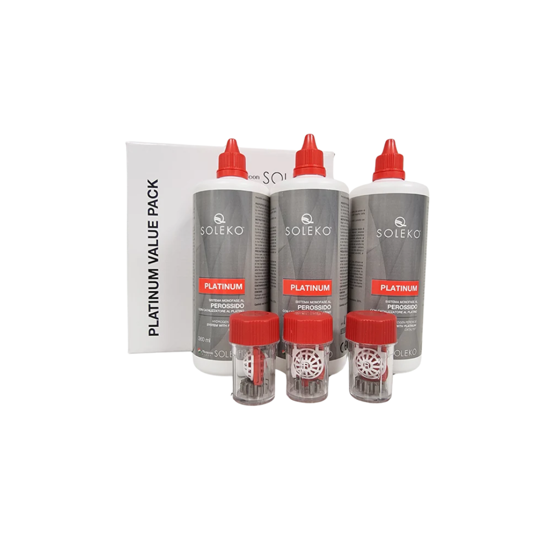 Menicon Soleko Platinum Hydrogen Peroxide Solution Value Pack